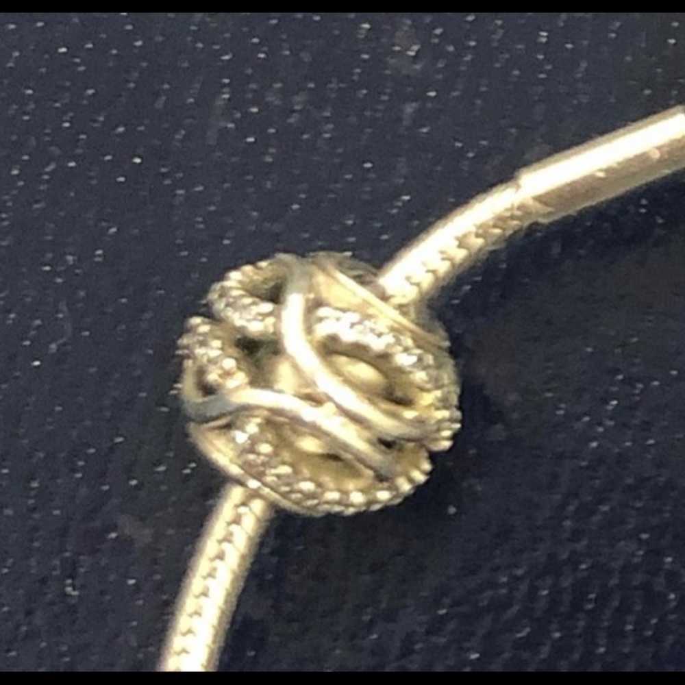 Pandora Retired Silver Pave Openwork Charm